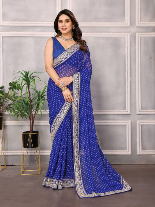 Beautiful Ocassions Wear Bandhni Special Saree.