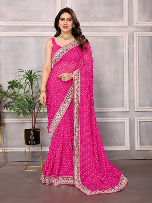 Beautiful Ocassions Wear Bandhni Special Saree.