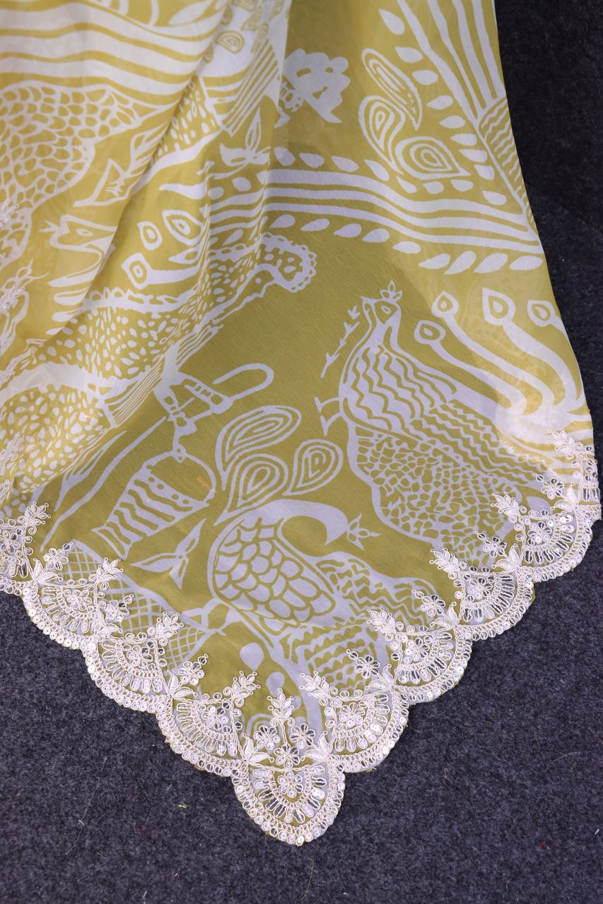 Most Demanding Special Premium Soft Pure Georgette Chiffon Saree.