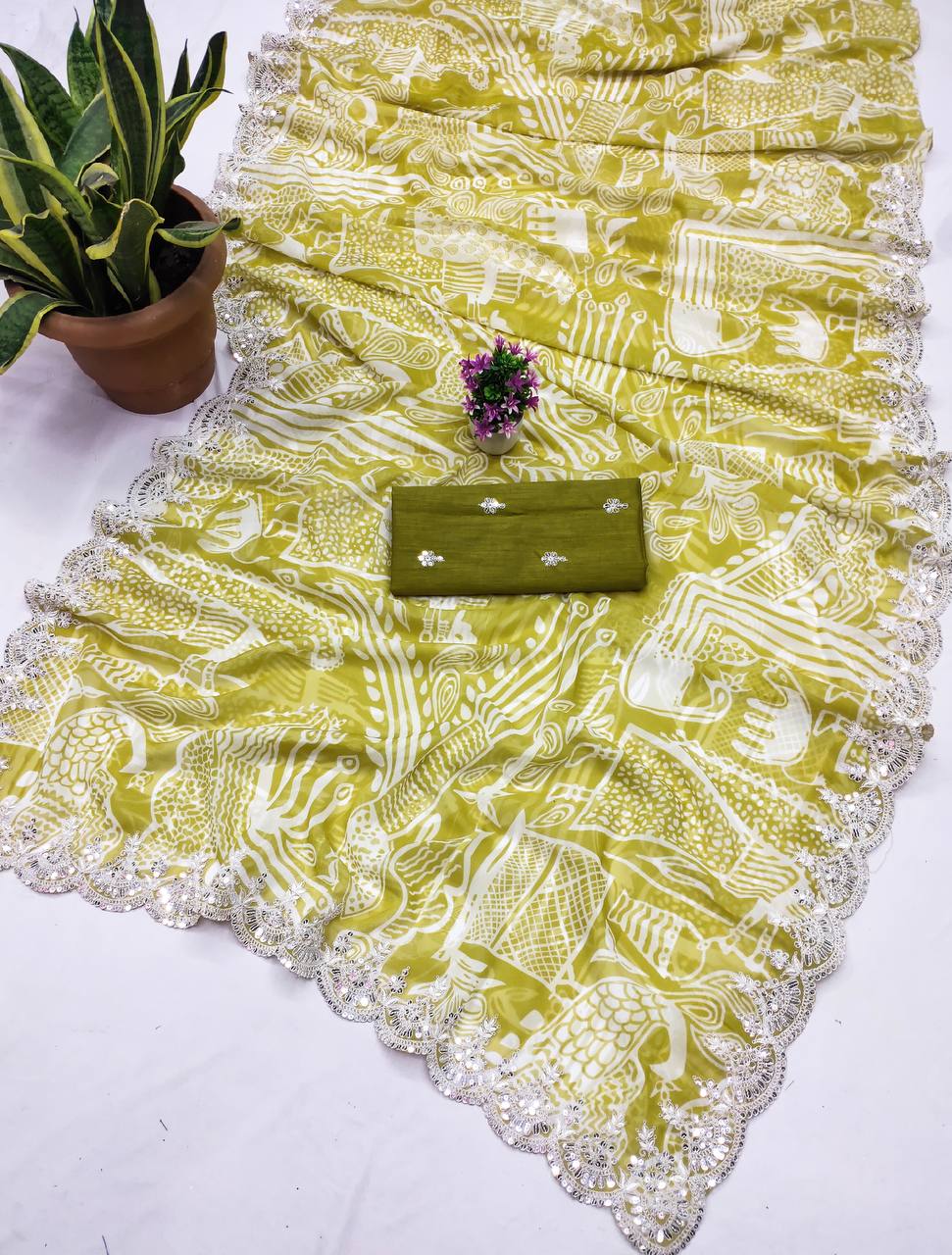 Most Demanding Special Premium Soft Pure Georgette Chiffon Saree.