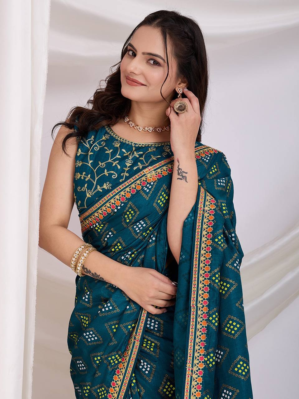 Beautiful Wedding Season Special New Trendy Bandhni Saree Collection.