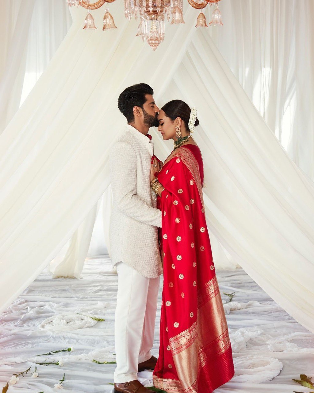 Most Trendy Wedding Special Red Banarasi Soft Silk Saree.