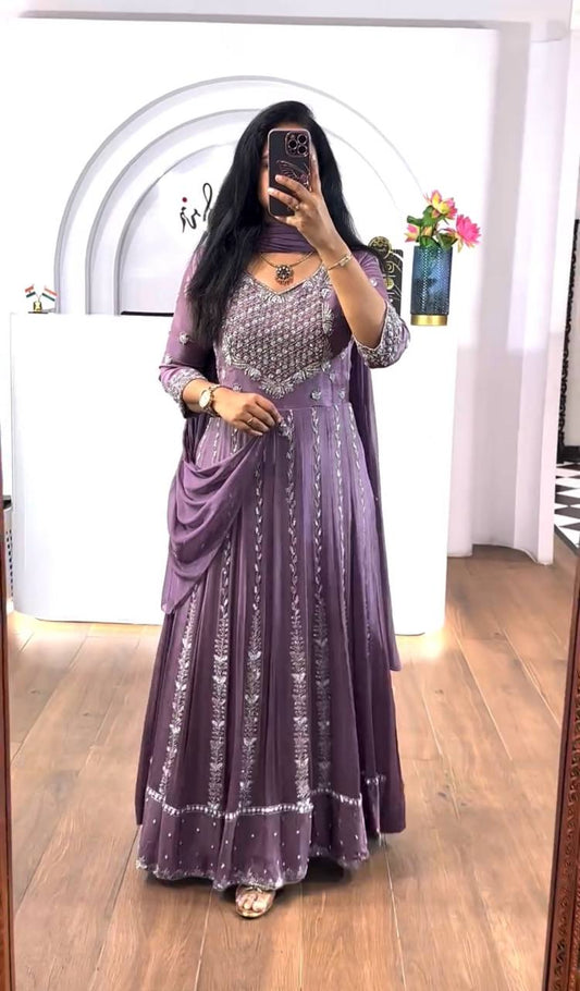 Latest Trendy Chinon Gown Collection.