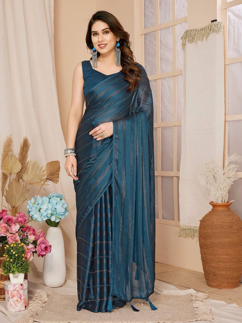 Festival Season Special Rimzim Silk Ready To Wear Saree Collection.