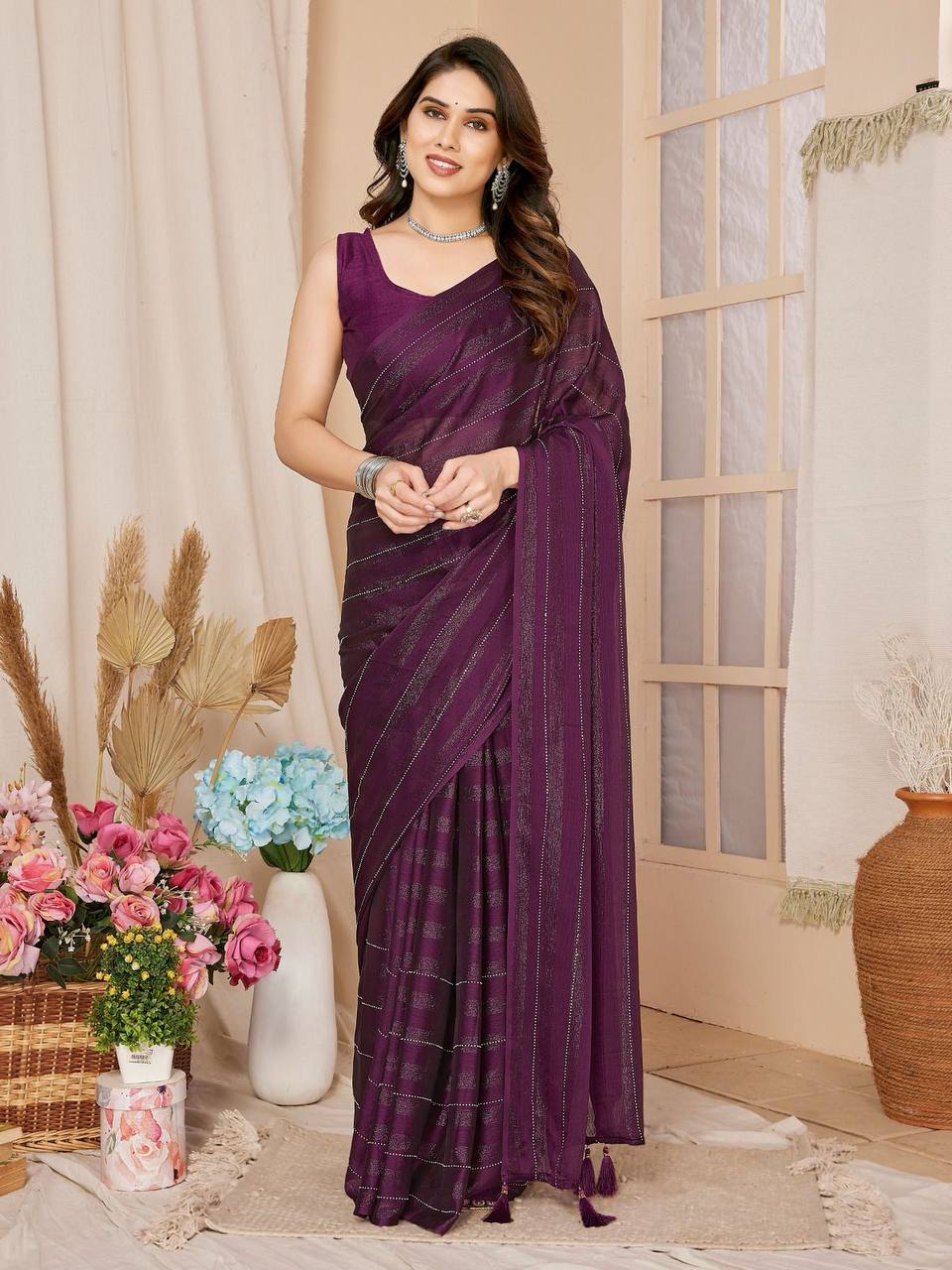 Gorgeous Looking Pre-stitched Ready To Wear Rimzim Silk Saree Collection.