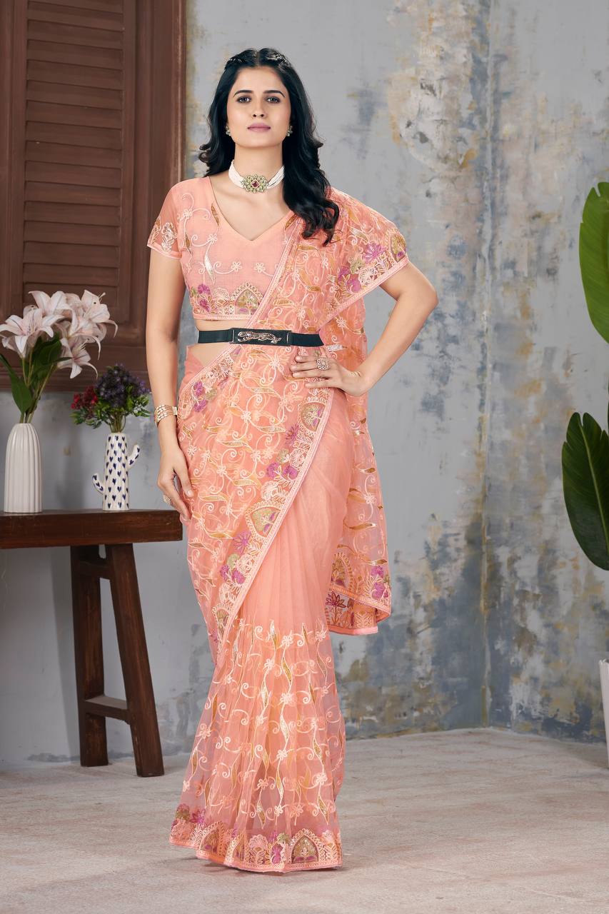 Most Trendy Butterfly Soft Net Saree Collection.