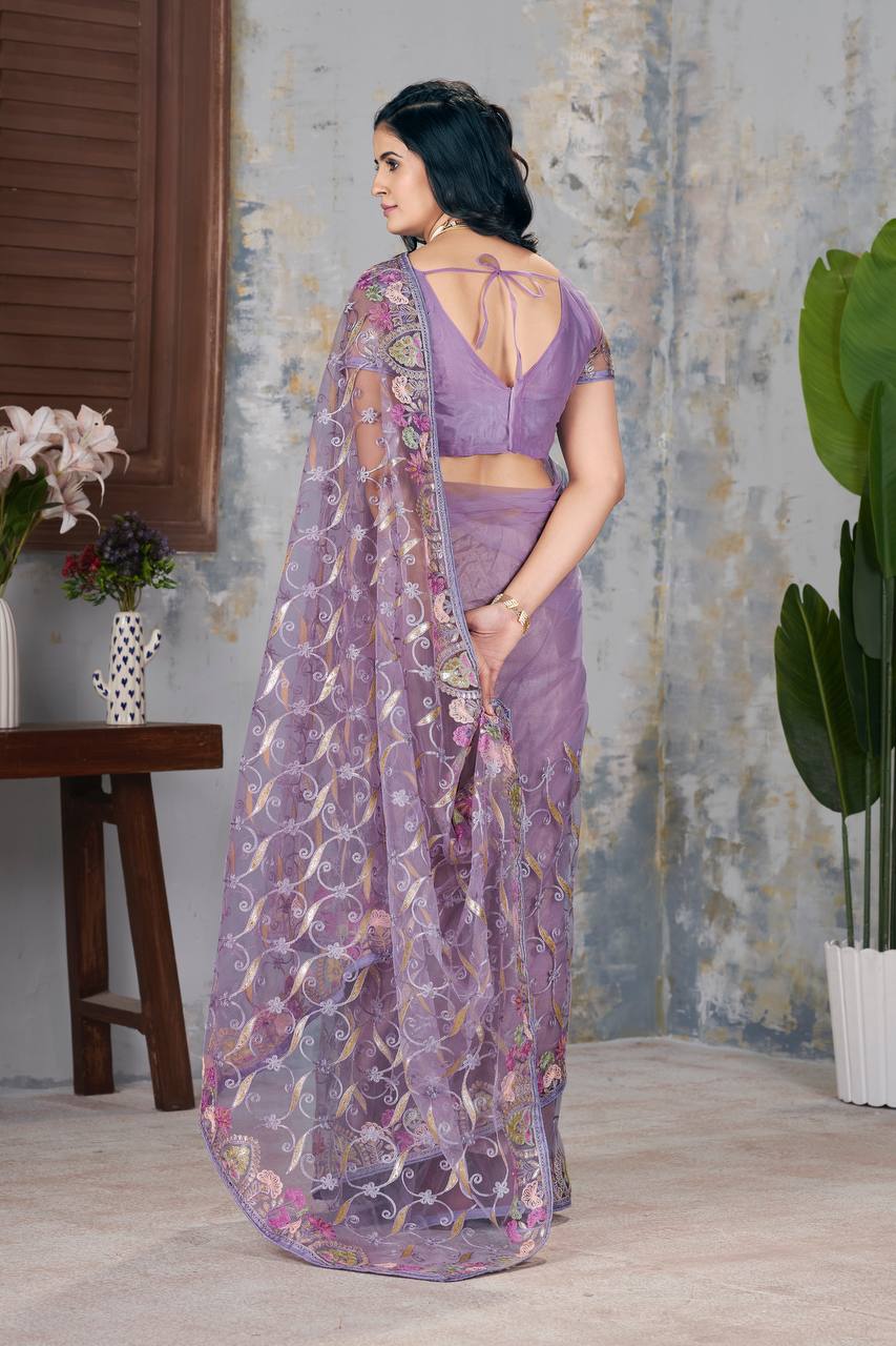 Latest Designer New Butterfly Soft Net Saree Collection.