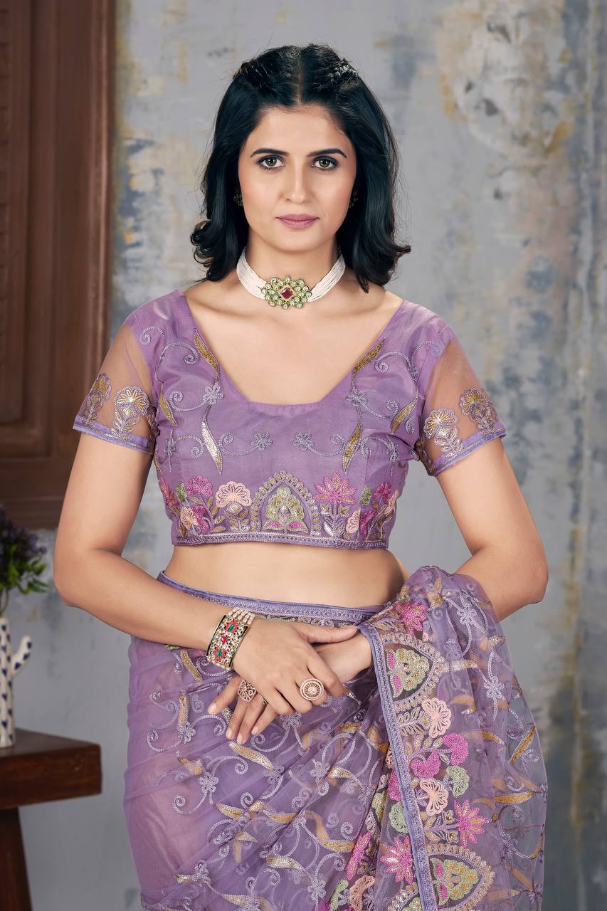 Latest Designer New Butterfly Soft Net Saree Collection.