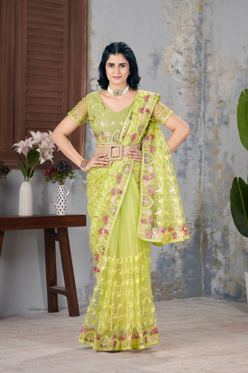 Amazing Trendy Butterfly Soft Net Saree Collection.