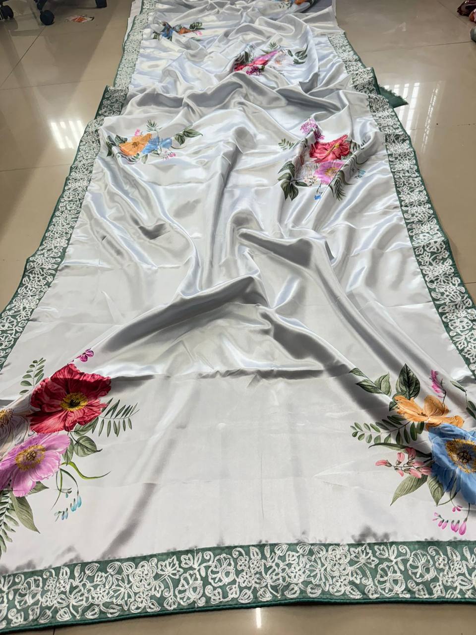 Cocktail Party Wear Special Satin Silk Saree Collection.