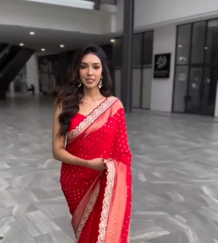 Latest Designer New Kota Silk Red Saree Collection.