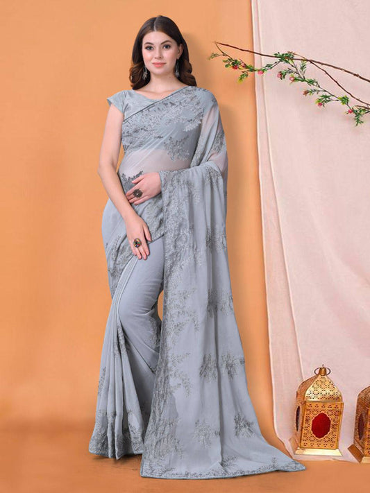 Latest New Collection Premium Georgette Party Wear Designer Saree.