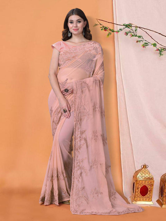 Preety Party Wear Designer Premium Georgette Saree.