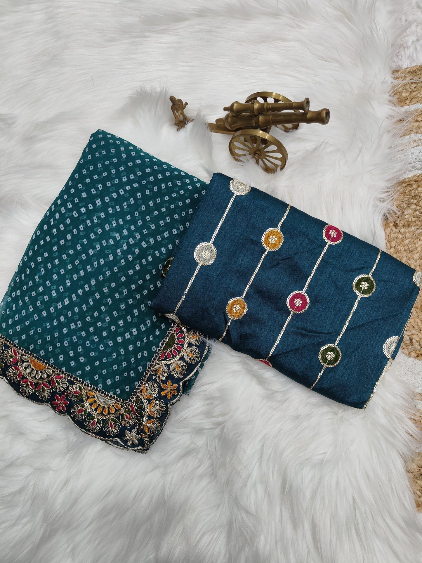 Rakhi Festive Special Soft Georgette Bandhni Saree Collection.