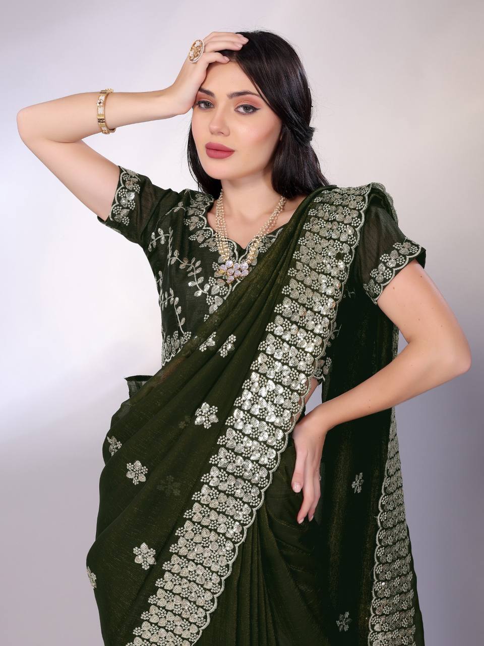 Party Wear Special New Gold Tussar Saree Collection.