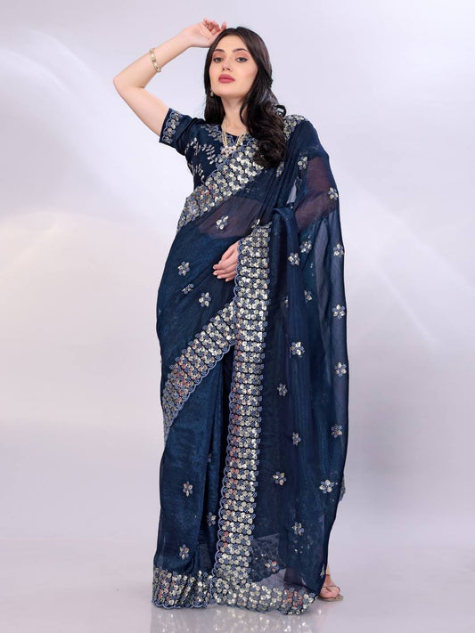 Trendy Designer Gold Tussar Saree Collection.