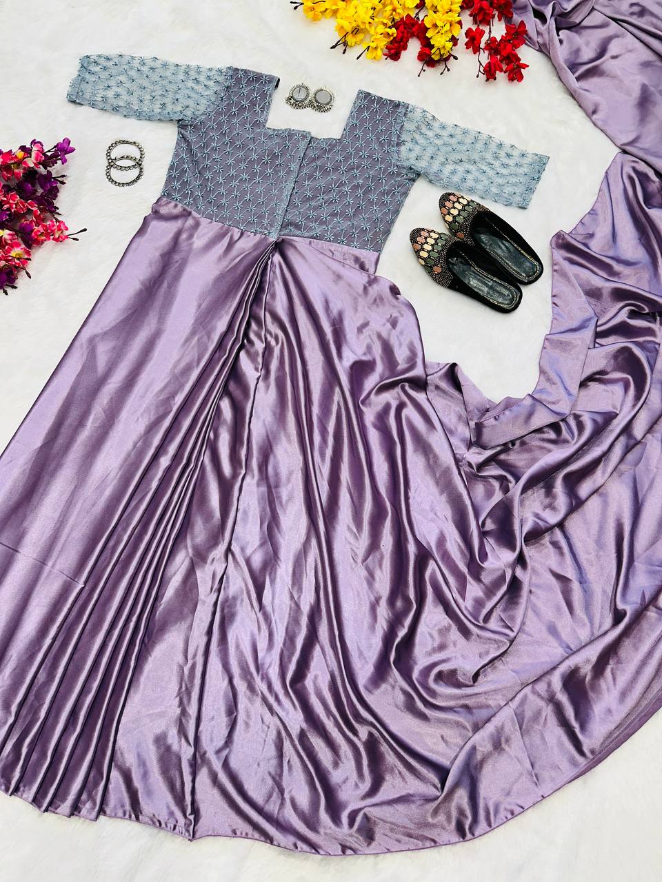 Latest Most Trendy Gown Saree Collection.