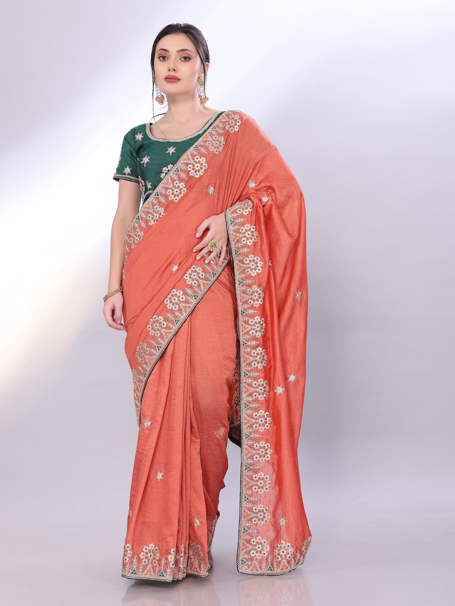 Latest Designer Two Tone Soft Silk Saree Collection.