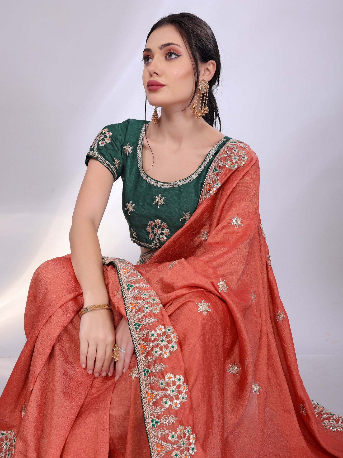Latest Designer Two Tone Soft Silk Saree Collection.