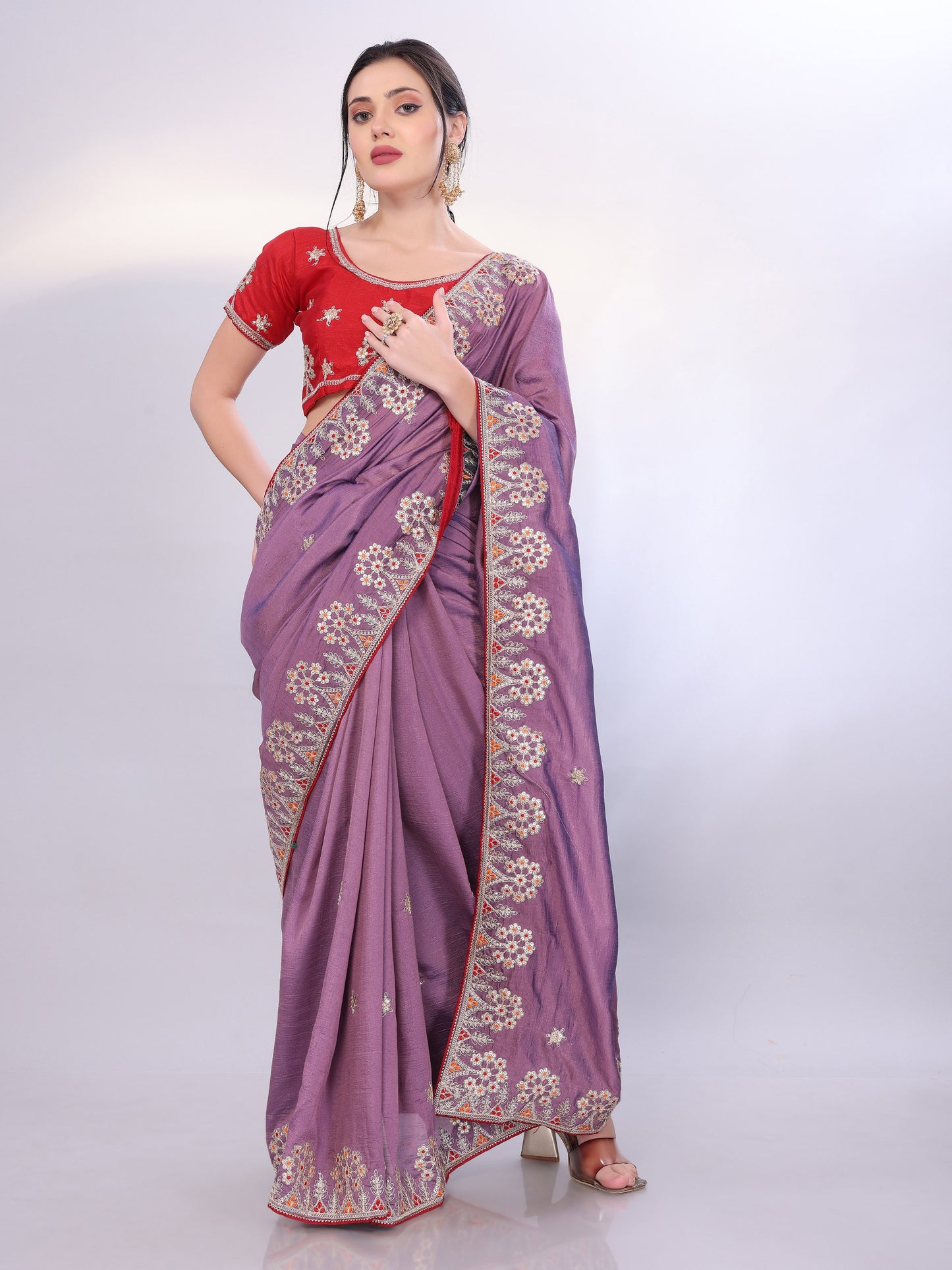 Two Tone Soft Silk Latest Designer Saree Collection.