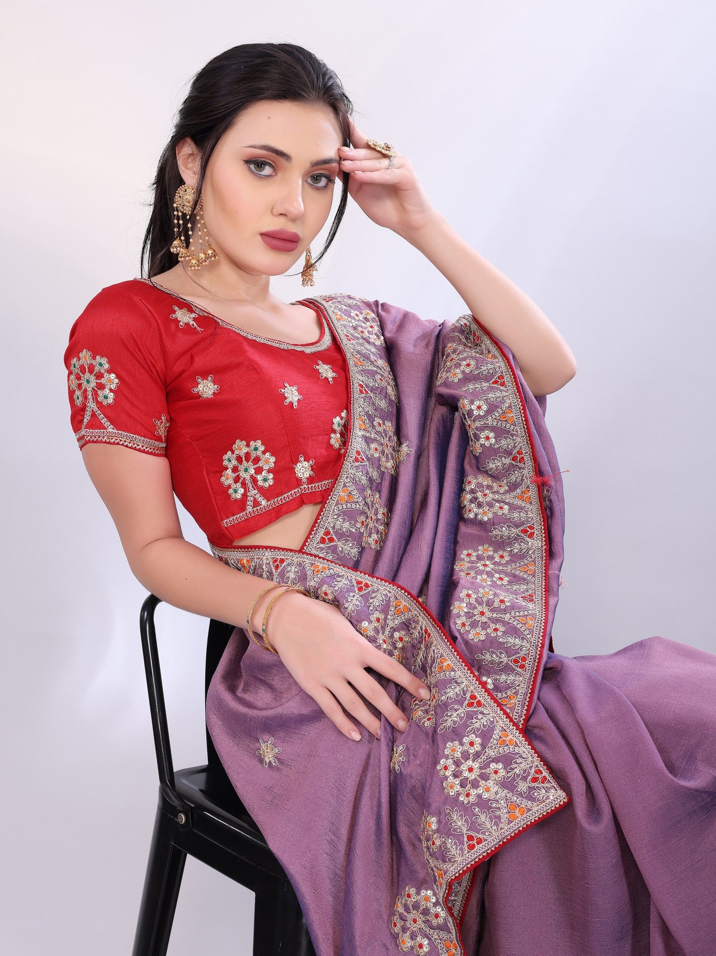 Two Tone Soft Silk Latest Designer Saree Collection.