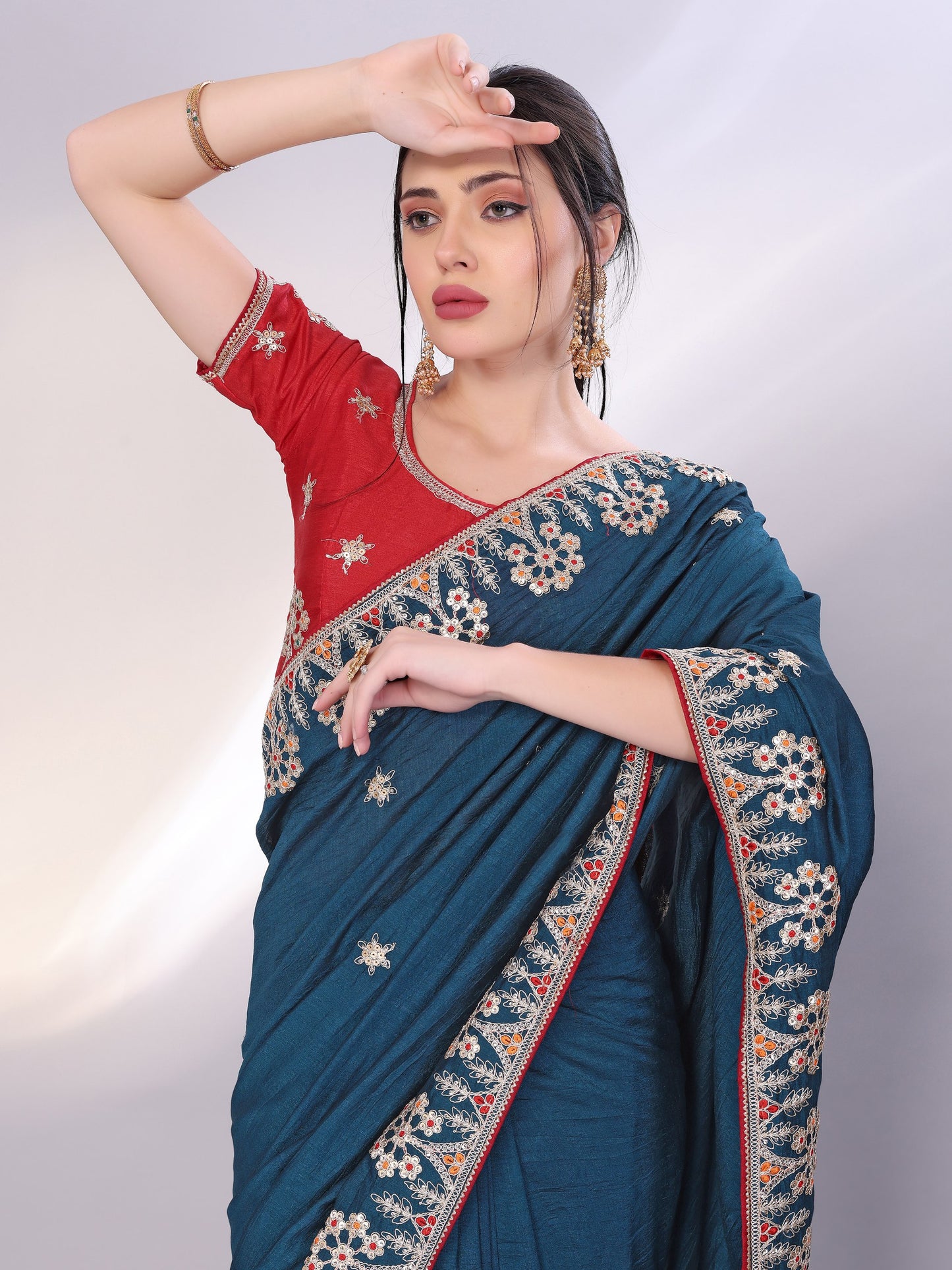Blue Colour Wedding Wear Special New Trendy Saree Collection.