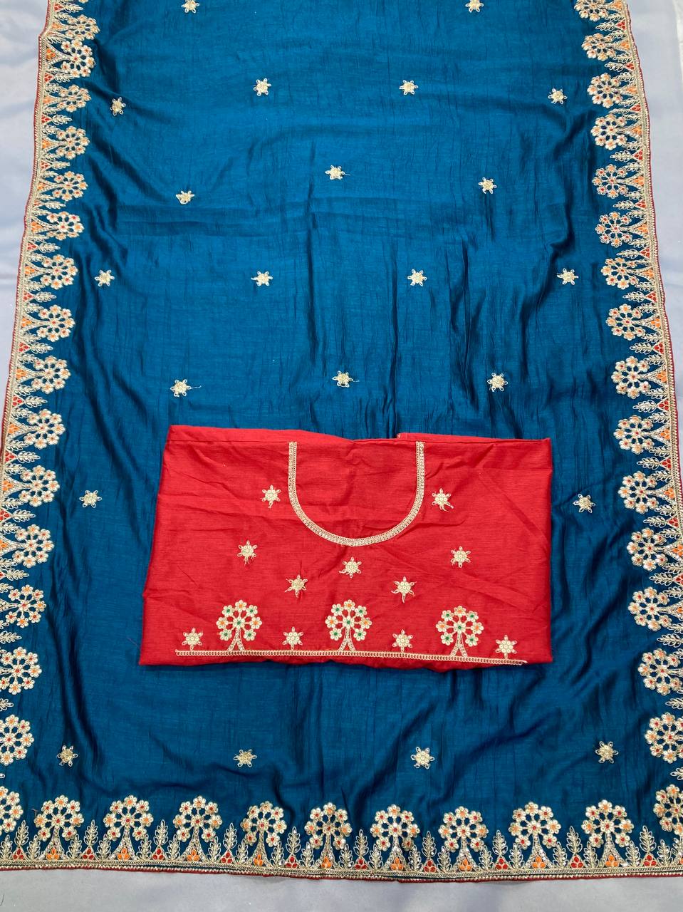 Blue Colour Wedding Wear Special New Trendy Saree Collection.