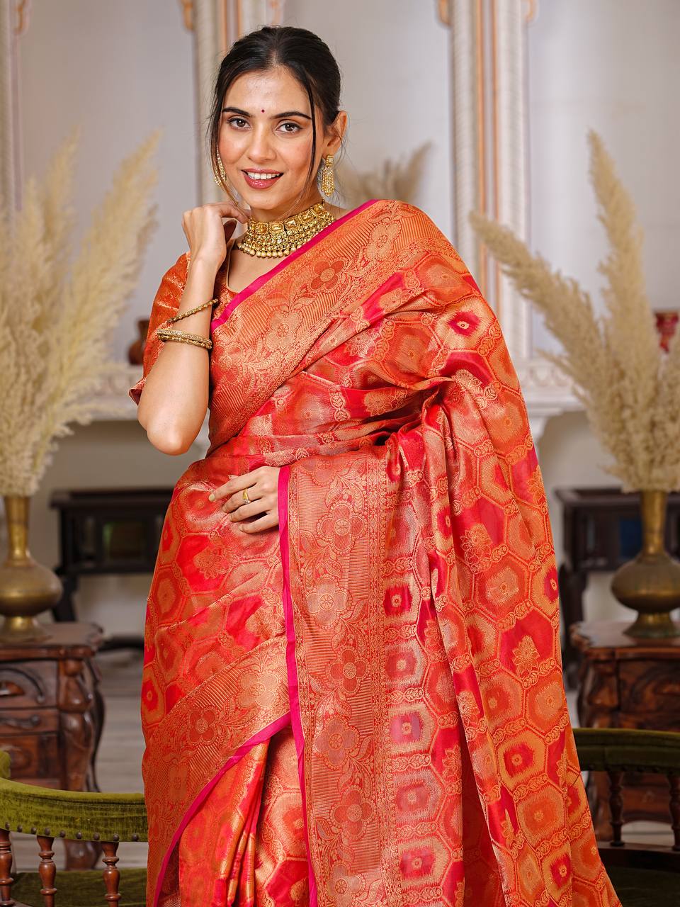 Royal Look Pretty Pure Organza Saree Collection.