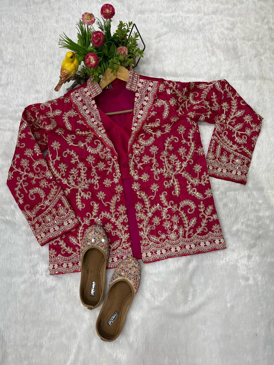 Beautiful Designer Pink Ready To Wear Saree Collection.