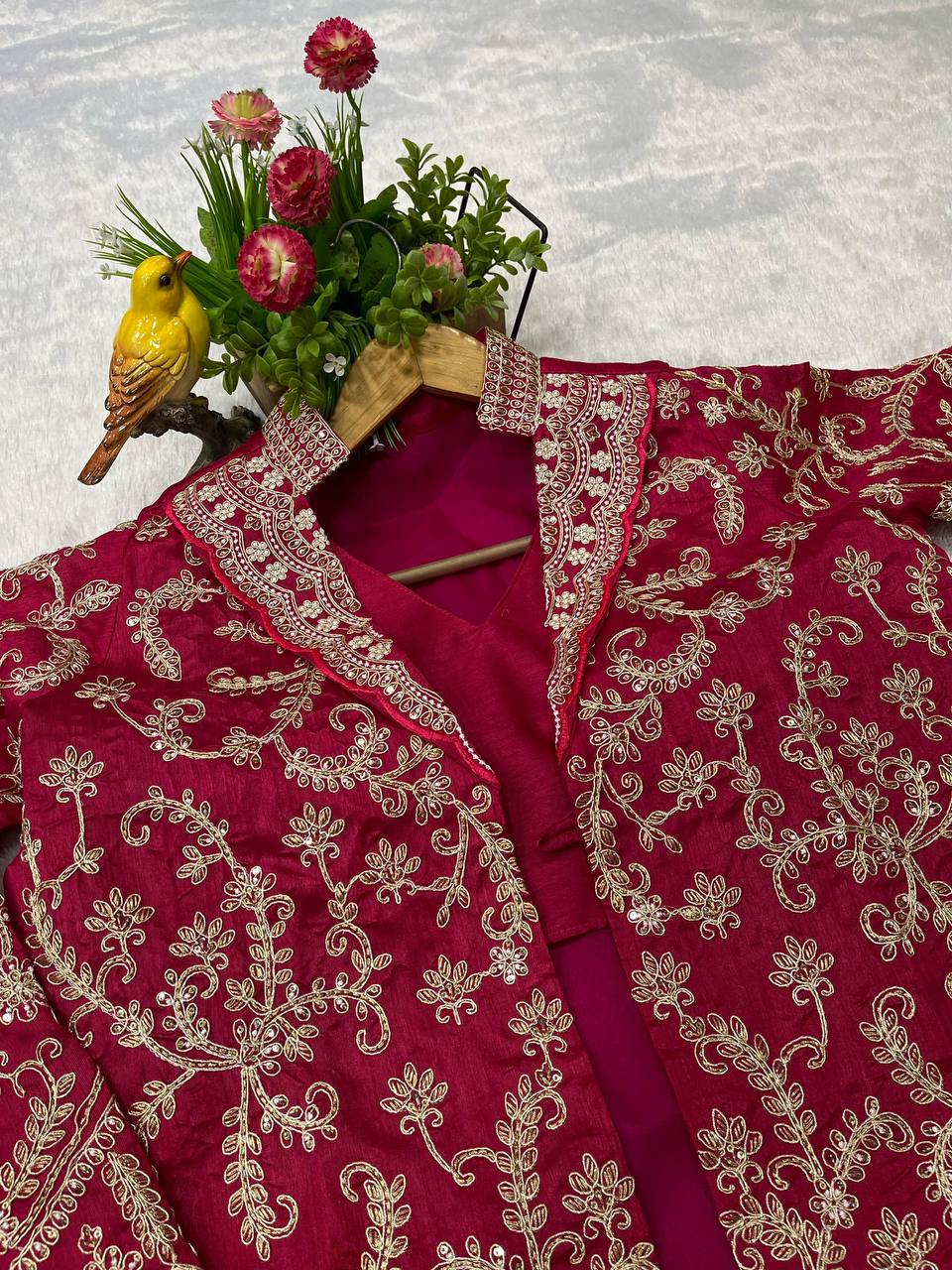 Beautiful Designer Pink Ready To Wear Saree Collection.