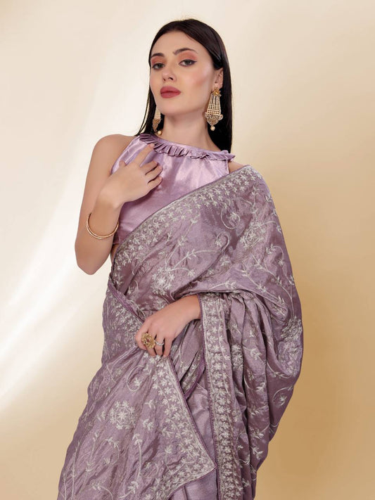 Trendy Designer Chinon Silk Saree Collection.