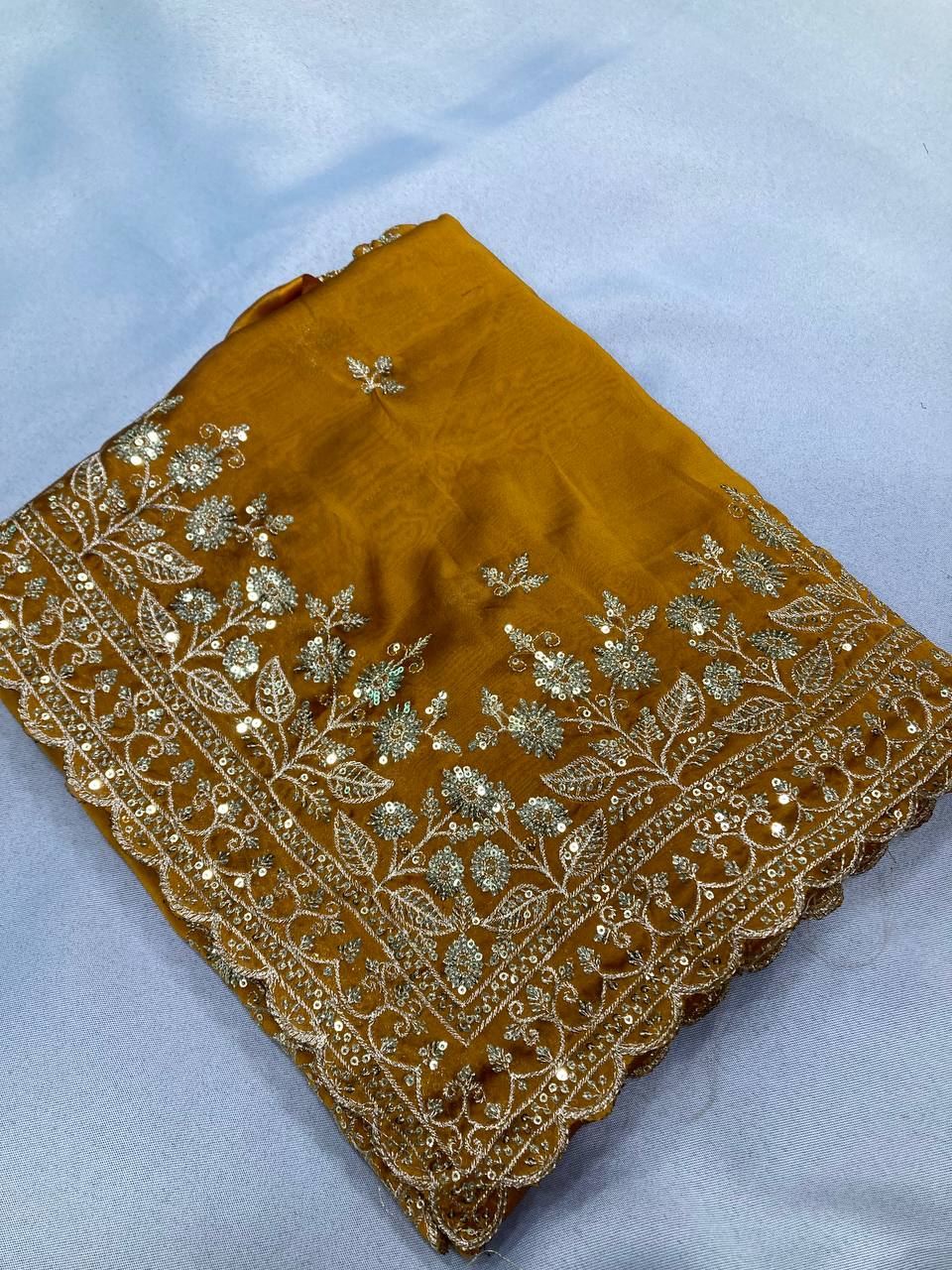 Adorable Latest Designer Chinon Silk Saree Collection.