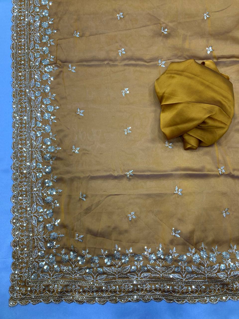 Adorable Latest Designer Chinon Silk Saree Collection.