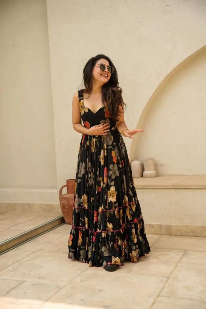 Party Wear Special Pure Jimmy Organza Silk Black Gown Collection.
