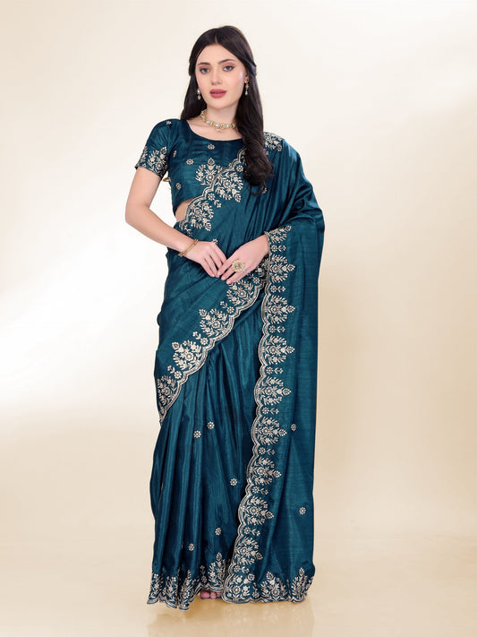 Party Wear Special New Trendy Chinon Silk Saree Collection.
