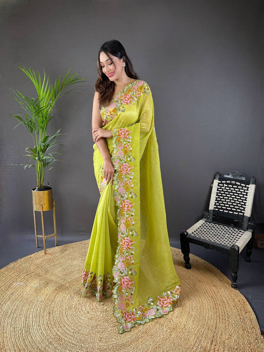 Most Beautiful Glossy Silk Saree Collection.