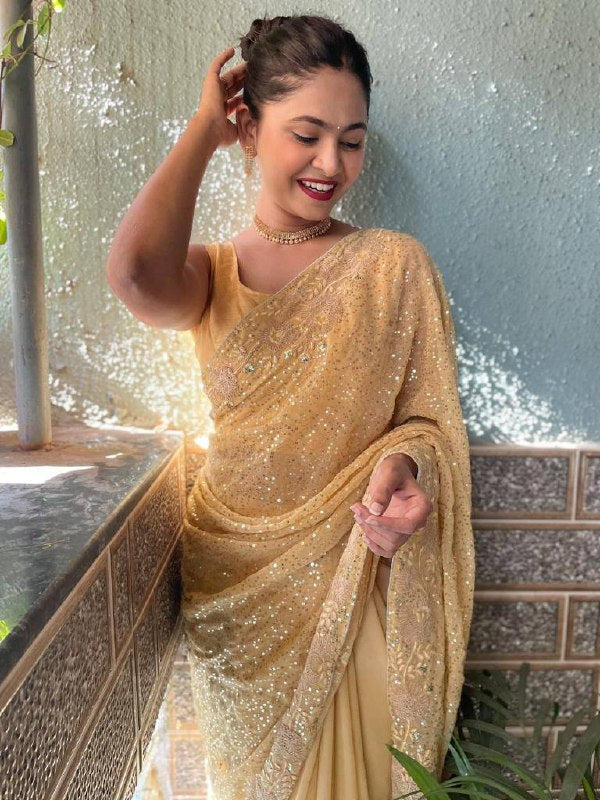 Most Beautiful Sequence Party Wear Saree Collection.