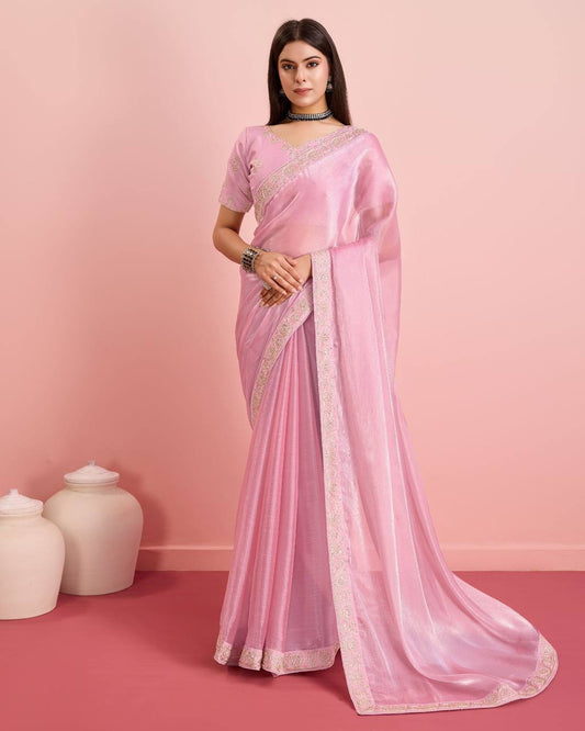 Beautiful Saree for Wedding Special premium Soft Burberry SIlk Lavender Saree.