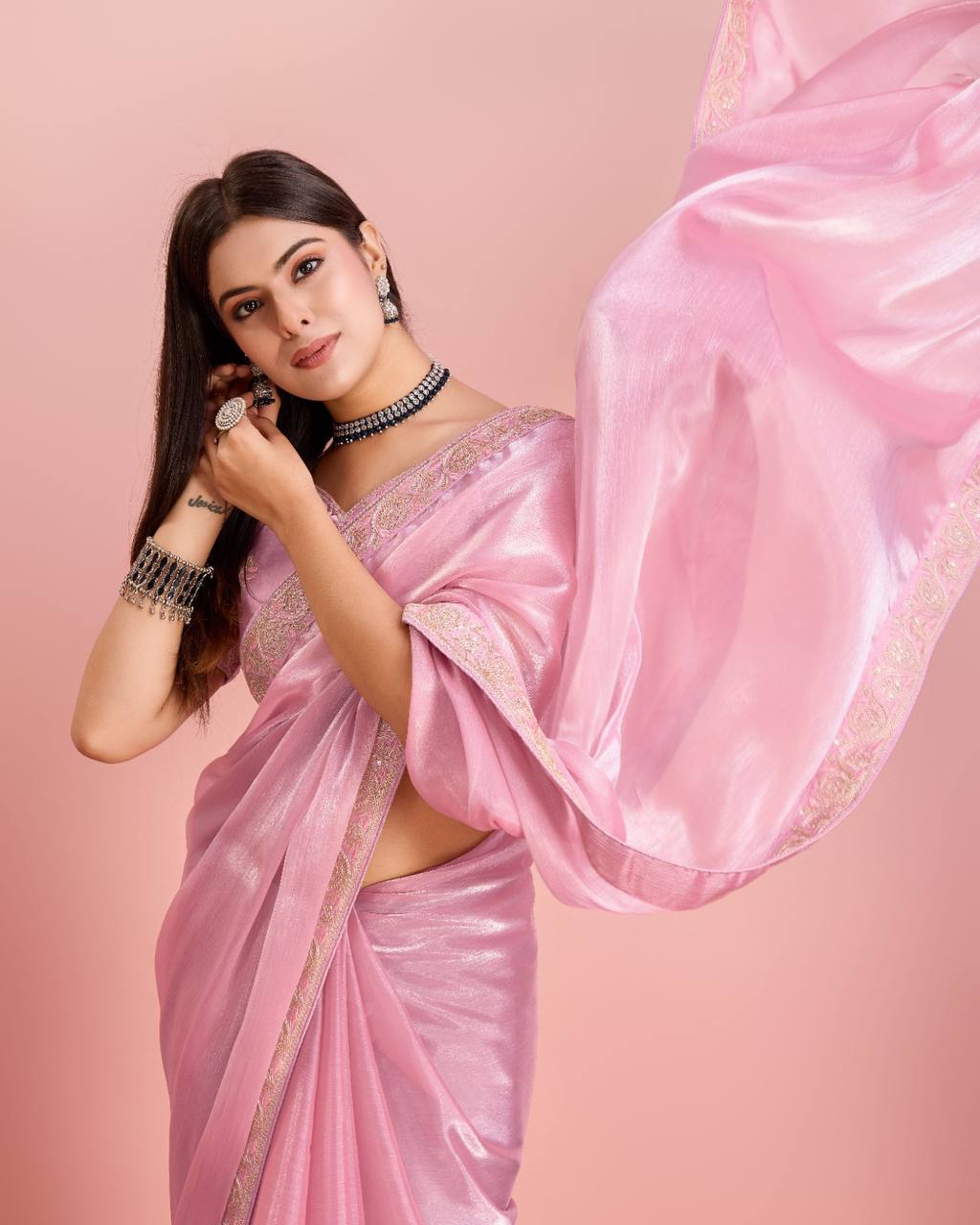 Beautiful Saree for Wedding Special premium Soft Burberry SIlk Lavender Saree.