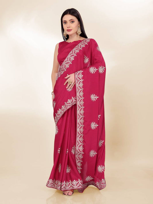 Wedding Season Special Heavy Chinon Silk Saree Collection.