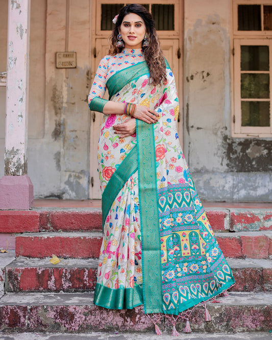 Weddings Functions Special Pure Silk Digital Printed  Special Saree.