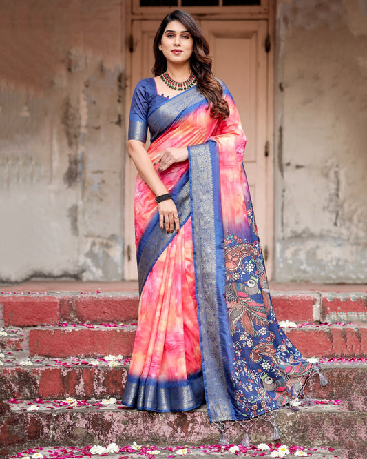 Pure Silk Digital Printed Occasions Wear Special Saree.