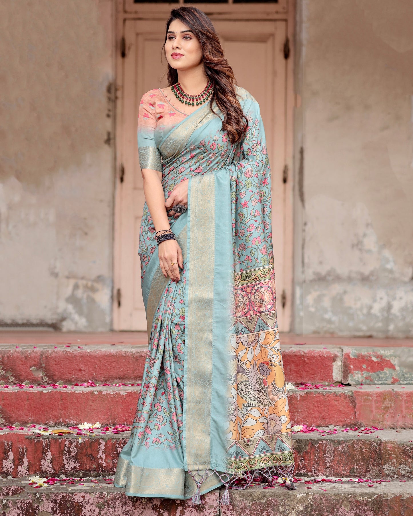 Elegant Look Gorgeous  Digital Printed Pure Silk Saree Collection.