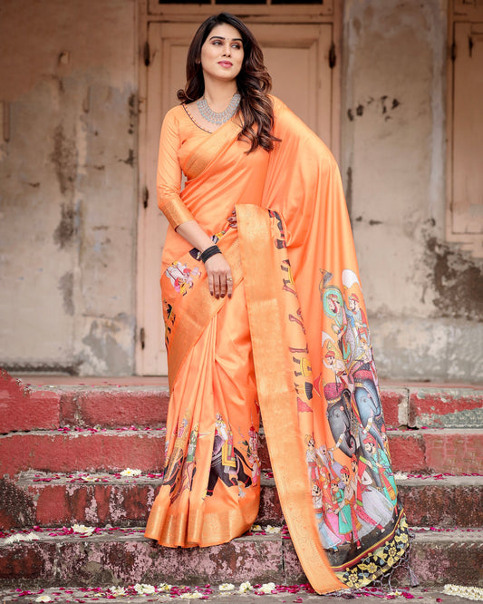 Exclusive Designer Digital Printed Pure Silk saree.