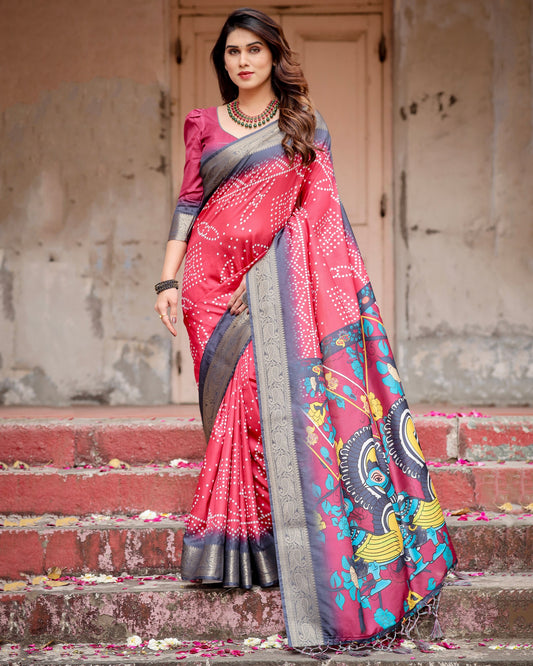 Pretty Bandhni Printed Pure Silk Saree Collection.