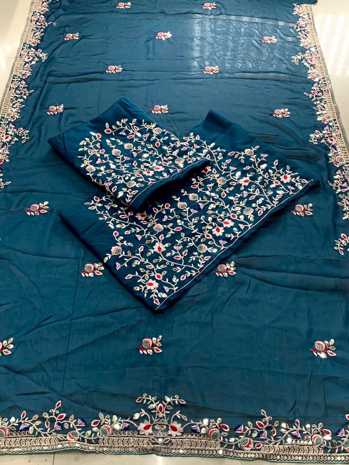 Party Wear Soft Rangoli Silk  Saree.