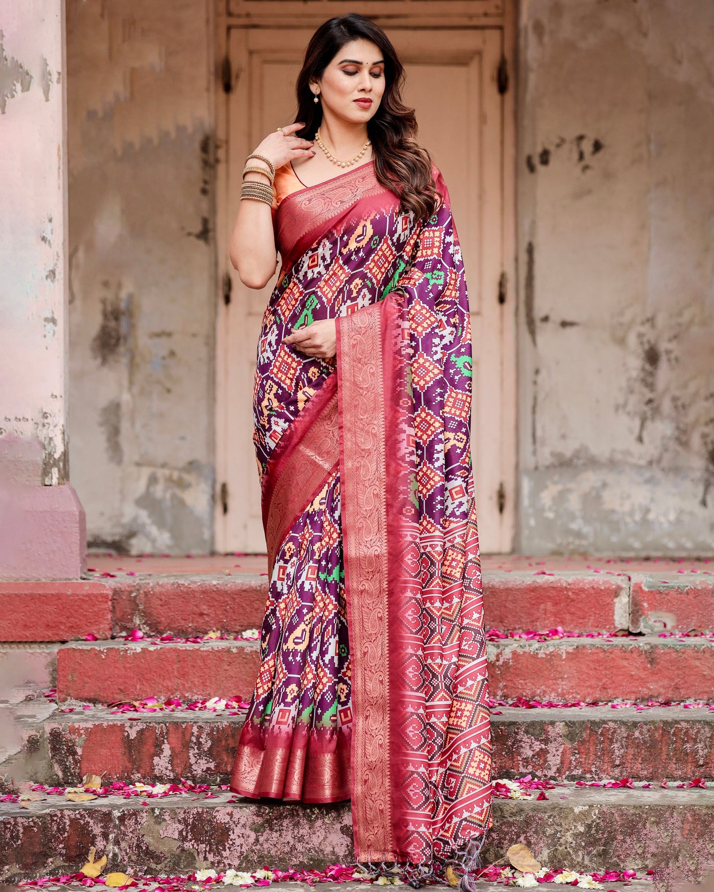 Beautiful Wedding Special Patola Pure Silk Saree.