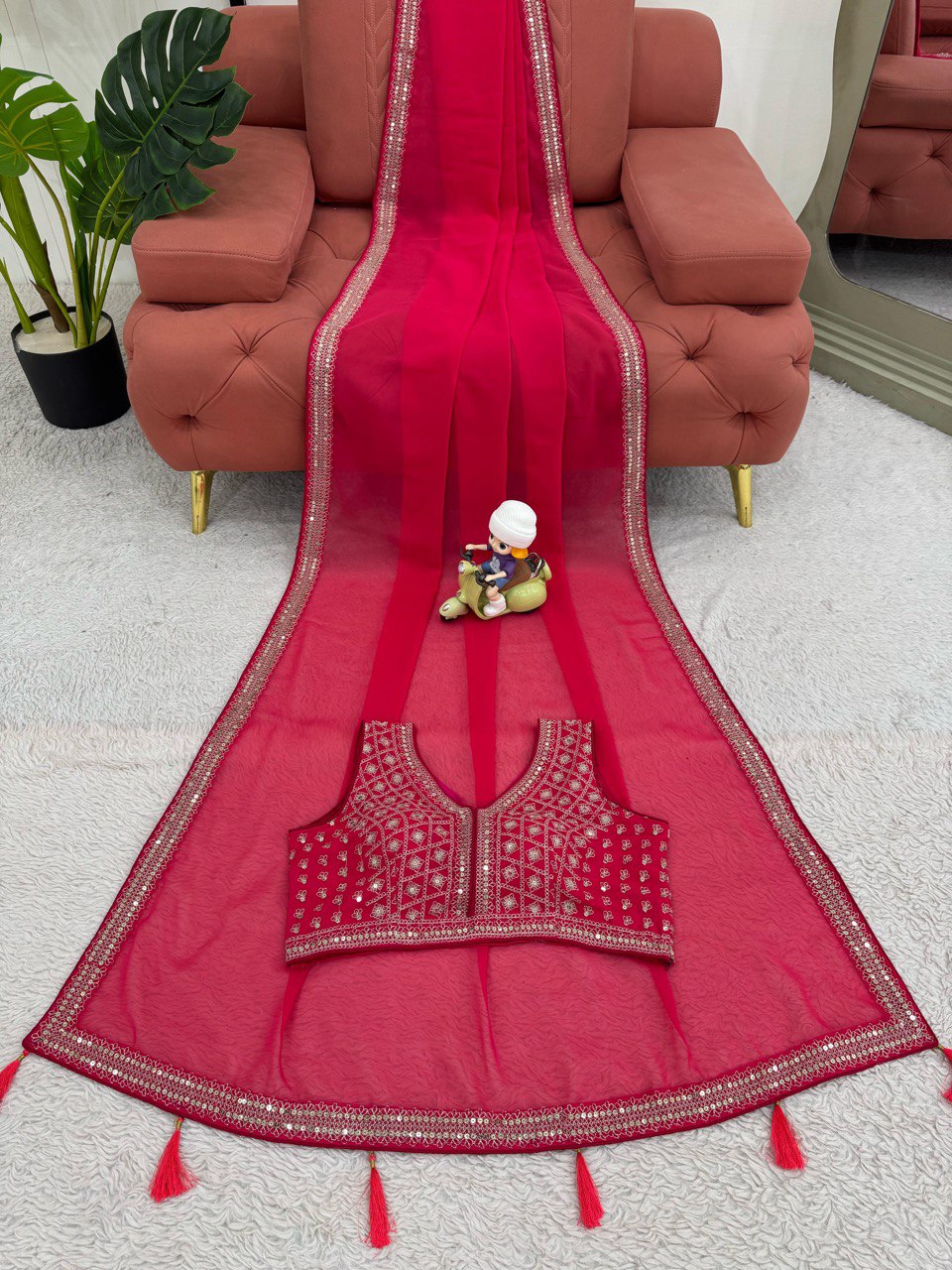 Pretty Pink Designer Party Wear Saree Collection.
