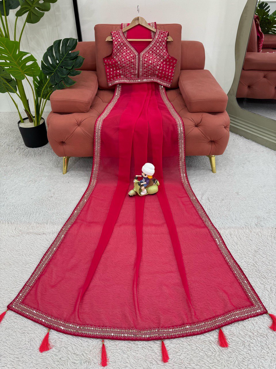 Pretty Pink Designer Party Wear Saree Collection.