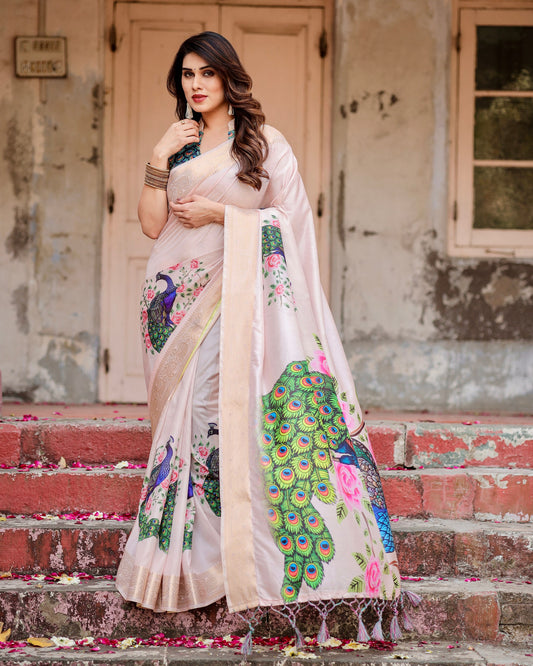 Premium Pure Silk Beautiful Digital Printed Saree Collection.